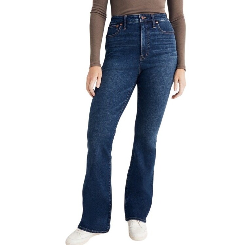 Madewell Curvy Skinny Flare Jeans Womens 27 Blue High Rise Stretch Denim Western